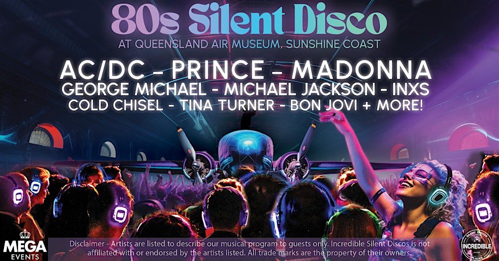 Dance Through Time: 80S Silent Disco At The Queensland Air Museum! Httpscdnevbuccomimages100490216314176569352331Original20250409-150308